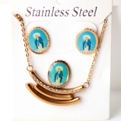 Stainless steel jewelry Necklace Earrings set Wholesale