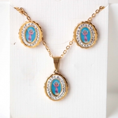 Stainless steel jewelry Necklace Earrings set Wholesale