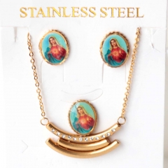 Stainless steel jewelry Necklace Earrings set Wholesale