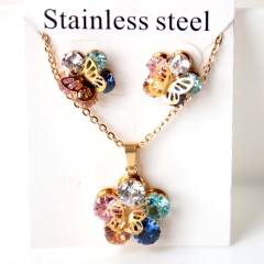 Stainless steel jewelry Necklace Earrings set Wholesale