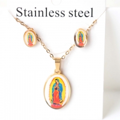 Stainless steel jewelry Necklace Earrings set Wholesale