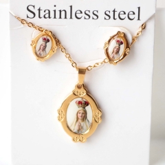 Stainless steel jewelry Necklace Earrings set Wholesale