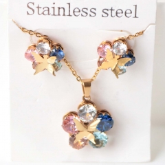 Stainless steel jewelry Necklace Earrings set Wholesale