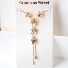Stainless steel jewelry Necklace Earrings set Wholesale