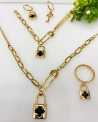 Stainless steel jewelry Necklace Earrings Bracelet ring set Wholesale
