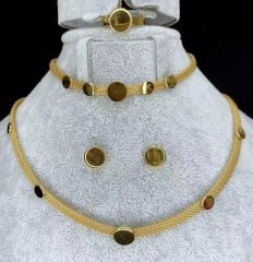 Stainless steel jewelry Necklace Earrings Bracelet ring set Wholesale