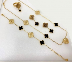 Stainless steel jewelry Necklace Earrings Bracelet ring set Wholesale