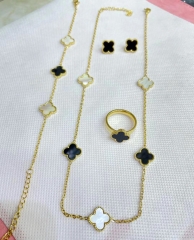 Stainless steel jewelry Necklace Earrings Bracelet ring set Wholesale