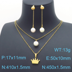Stainless steel jewelry Necklace Earrings set Wholesale