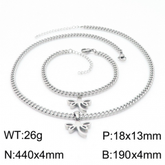 Stainless steel jewelry Necklace Bracelet set Wholesale