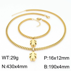 Stainless steel jewelry Necklace Bracelet set Wholesale