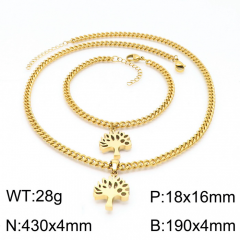 Stainless steel jewelry Necklace Bracelet set Wholesale