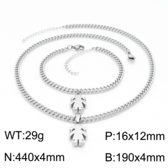 Stainless steel jewelry Necklace Bracelet set Wholesale