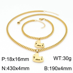 Stainless steel jewelry Necklace Bracelet set Wholesale