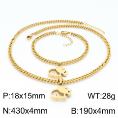 Stainless steel jewelry Necklace Bracelet set Wholesale