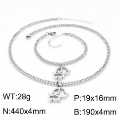 Stainless steel jewelry Necklace Bracelet set Wholesale