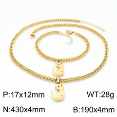 Stainless steel jewelry Necklace Bracelet set Wholesale