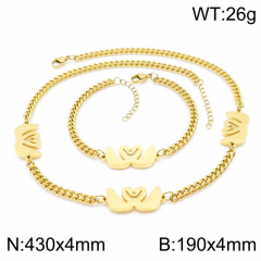 Stainless steel jewelry Necklace Bracelet set Wholesale