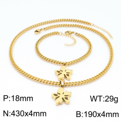 Stainless steel jewelry Necklace Bracelet set Wholesale