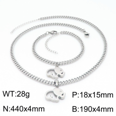 Stainless steel jewelry Necklace Bracelet set Wholesale