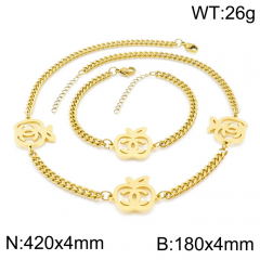 Stainless steel jewelry Necklace Bracelet set Wholesale