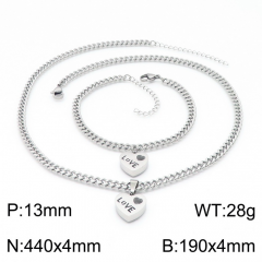 Stainless steel jewelry Necklace Bracelet set Wholesale