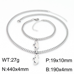 Stainless steel jewelry Necklace Bracelet set Wholesale
