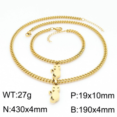 Stainless steel jewelry Necklace Bracelet set Wholesale
