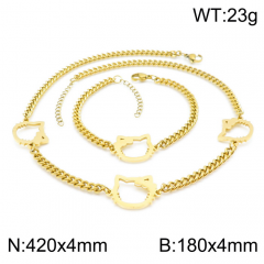 Stainless steel jewelry Necklace Bracelet set Wholesale