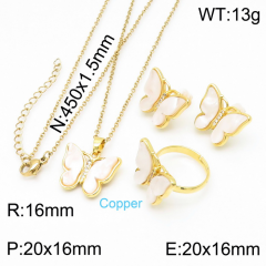 Stainless steel jewelry Necklace Earrings rings set Wholesale