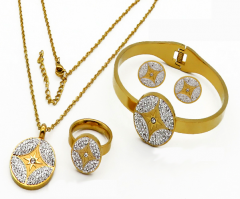 Stainless steel jewelry Necklace Earrings Bracelet ring set Wholesale