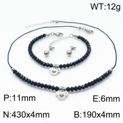 Stainless steel jewelry Necklace Earrings Bracelet set Wholesale
