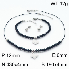 Stainless steel jewelry Necklace Earrings Bracelet set Wholesale