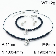 Stainless steel jewelry Necklace Earrings Bracelet set Wholesale