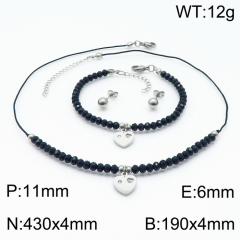 Stainless steel jewelry Necklace Earrings Bracelet set Wholesale