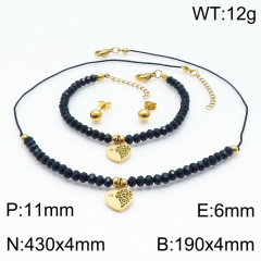 Stainless steel jewelry Necklace Earrings Bracelet set Wholesale