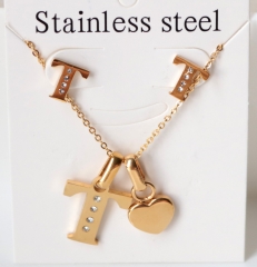 Stainless steel jewelry Necklace Earrings set Wholesale