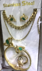 Stainless steel jewelry Necklace Earrings Bracelet ring set Wholesale