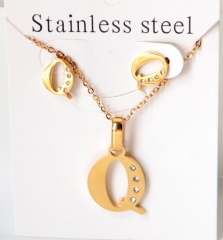 Stainless steel jewelry Necklace Earrings  set Wholesale