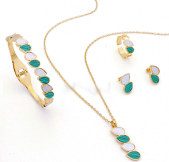 Stainless steel jewelry Necklace Earrings Bracelet ring set Wholesale