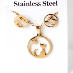 Stainless steel jewelry Earrings and necklaces set Wholesale