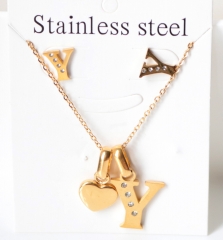 Stainless steel jewelry Necklace Earrings  set Wholesale