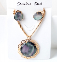 Stainless steel jewelry Necklace Earrings set Wholesale