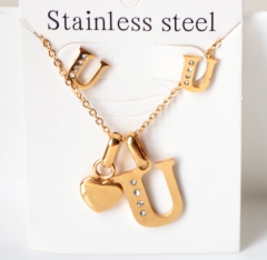 Stainless steel jewelry Necklace Earrings set Wholesale