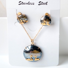 Stainless steel jewelry Necklace Earrings set Wholesale