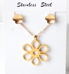 Stainless steel jewelry Necklace Earrings set Wholesale