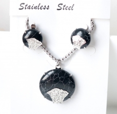 Stainless steel jewelry Necklace Earrings set Wholesale