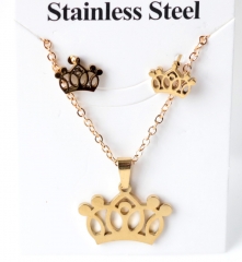 Stainless steel jewelry Earrings and necklaces set Wholesale