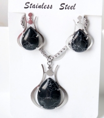 Stainless steel jewelry Necklace Earrings set Wholesale
