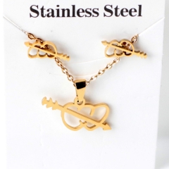 Stainless steel jewelry Earrings and necklaces set Wholesale